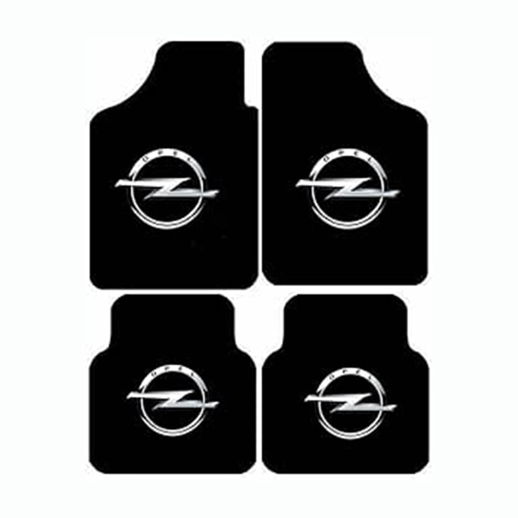 4 Stück Autofußmatten-Set für Opel Corsa D 2006-2014, Velours Fußmatten mit Logo Teppich Matten Stoffmatten Textilmatte Autozubehör von STLYBAZ