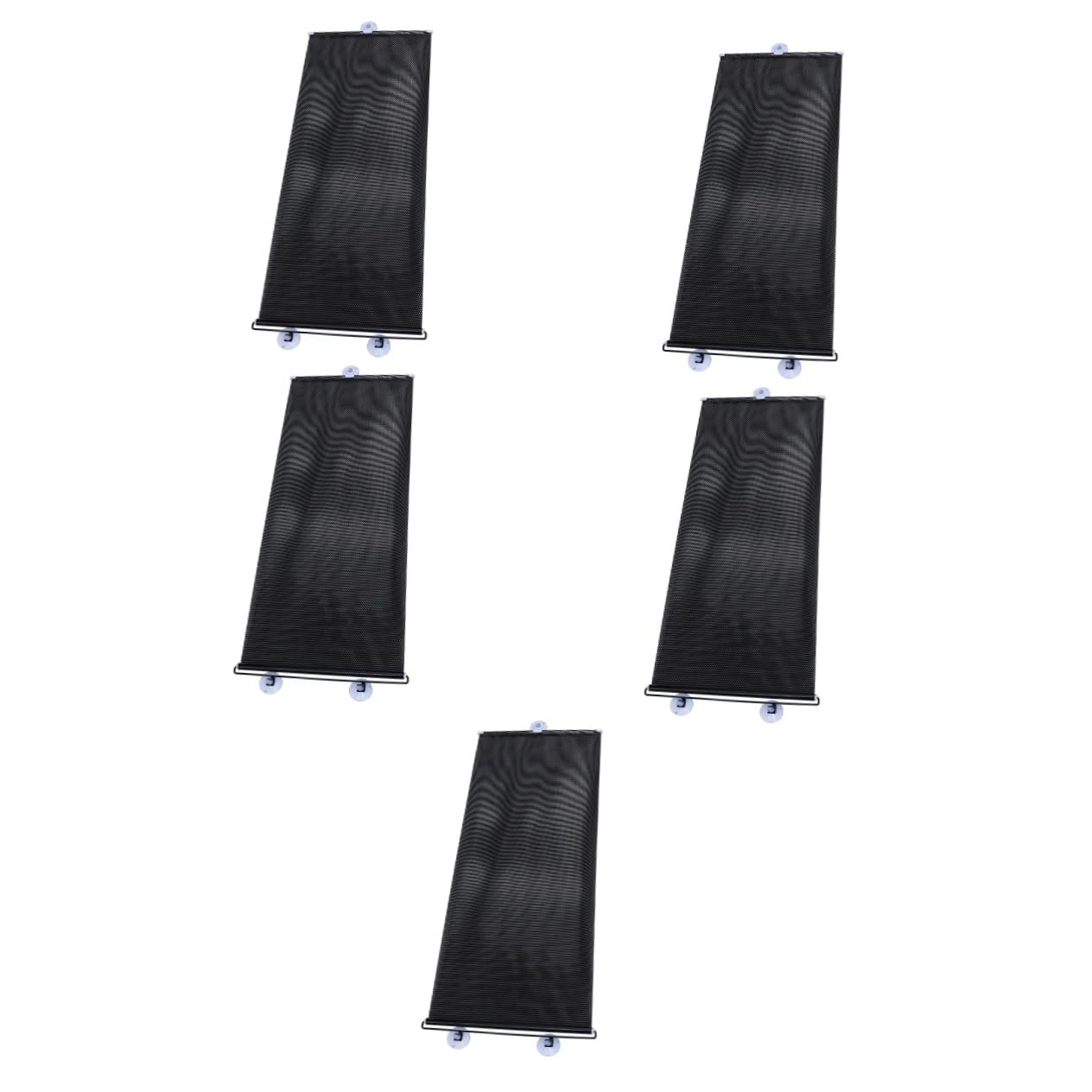 STOBAZA 5 Sätze Sonnenschutz Auto -Sonnencreme Faltbare Windschutzscheiben-Sonnenblende Fenstervorhänge faltbares Sonnensegel Schatten für Fenster Sonnenschirme Fensterrollos PVC Black von STOBAZA