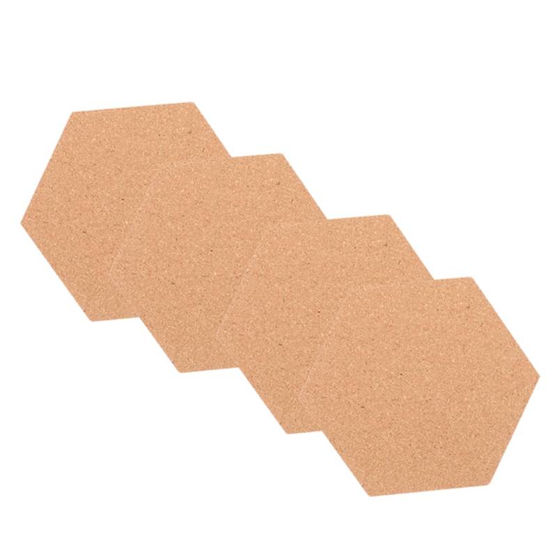 STOBOK 4 Stück sechseckige Korkplatte Pinnwand-Grenzen Korkfliesen für die Wand Kork Hinweis Bretter steckbrett korkplatten selbstklebend Zubehör für Vision Boards kleine Pinnwand Brown von STOBOK