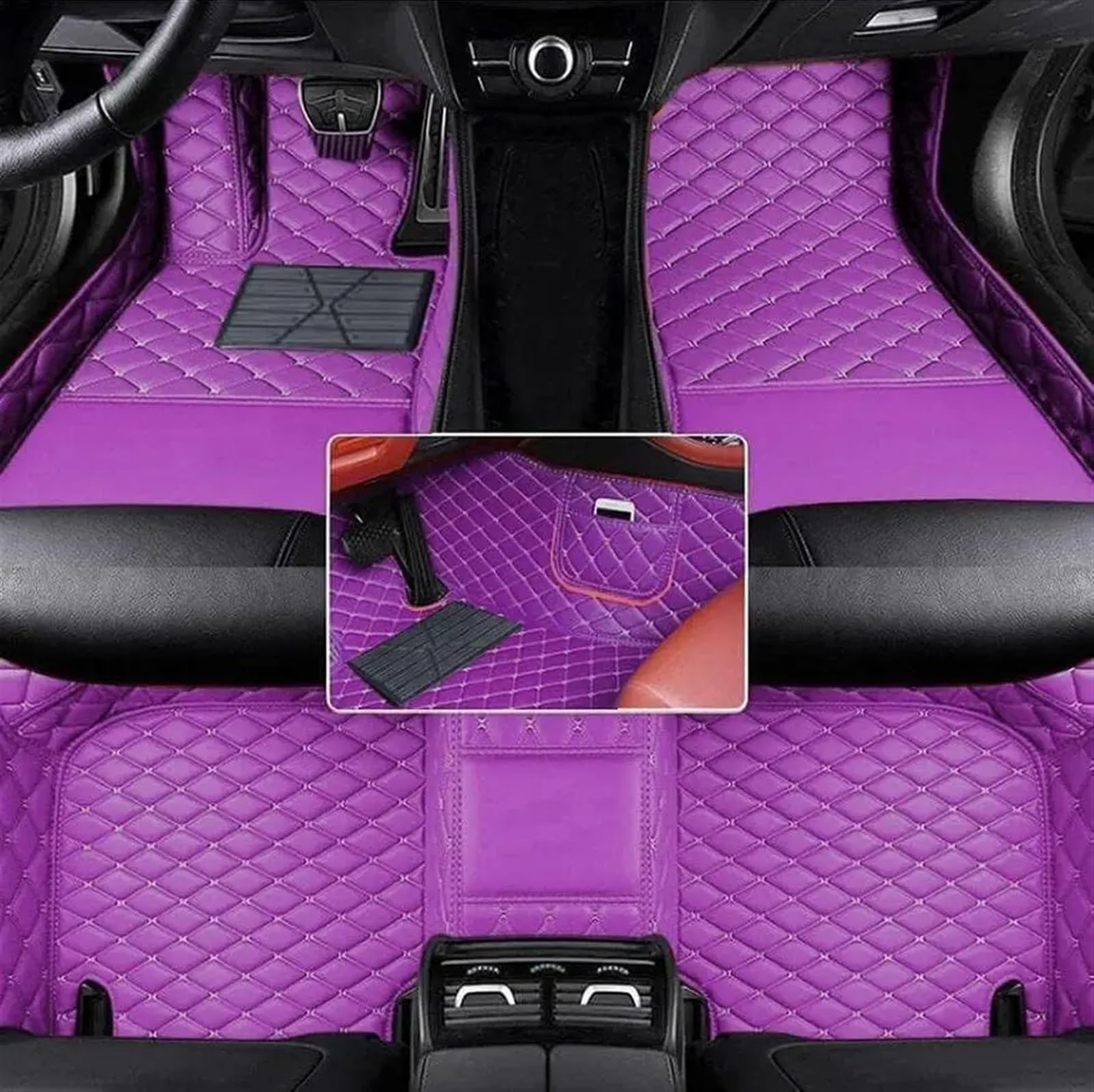 Auto Fußmatten Kompatibel Mit Chery Für Tiggo 5X Pro 2023 Benutzerdefinierte PU-Auto-Bodenmatte Schützt Fahrzeugteppich-Innenfußpolster(Purple) von STOIFFFHH