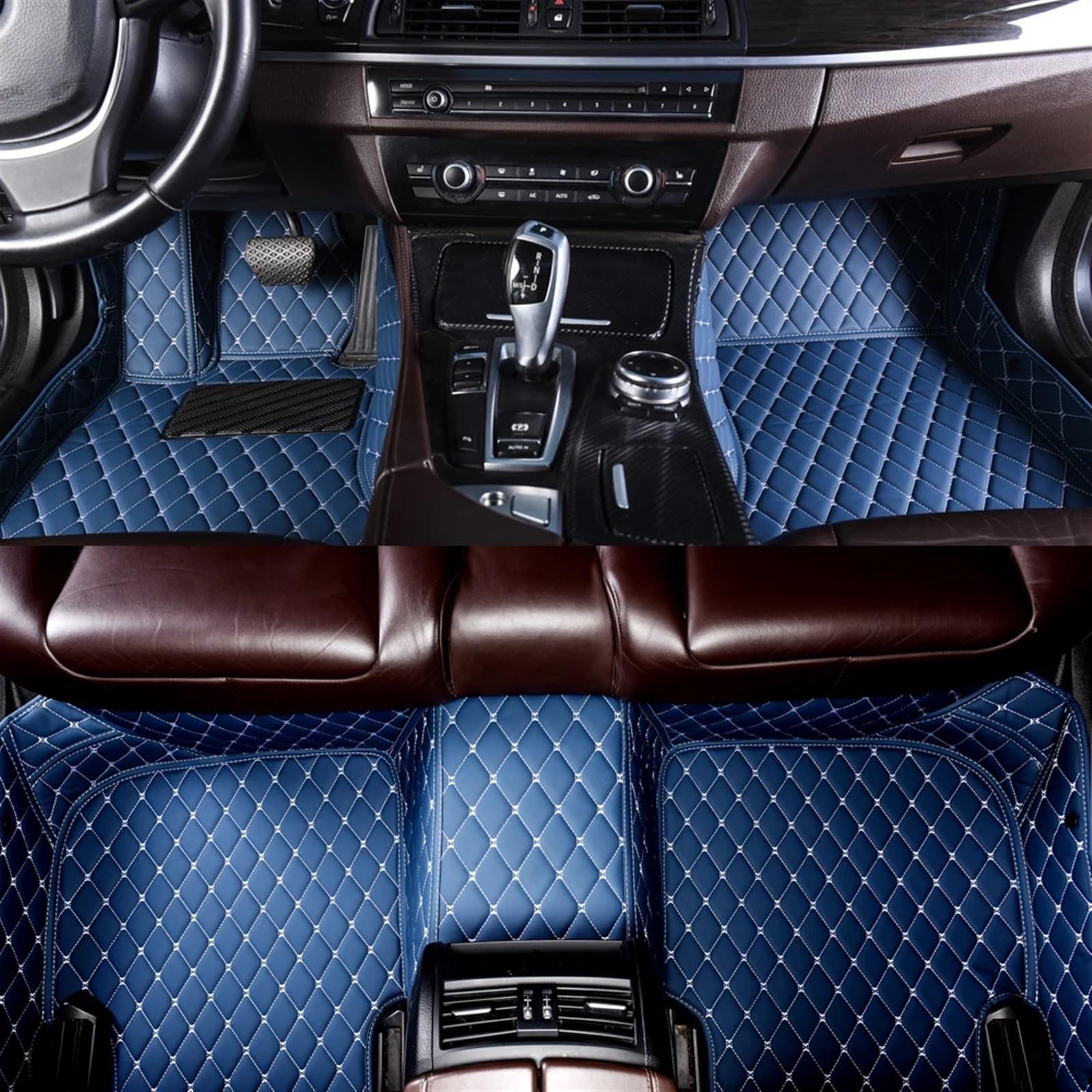 Auto Fußmatten Kompatibel mit Alfa für Romeo für 147 2000-2010 Auto-Fußmatten Innenausstattung PU-Teppiche Teppiche Fußpolster(Blue) von STOIFFFHH