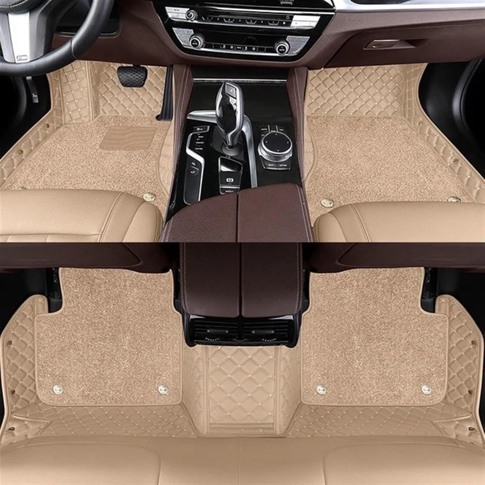 Auto Fußmatten Kompatibel mit Benz für E-Klasse W212 2009–2013 benutzerdefinierte zweischichtige Auto-Fußmatten aus PU-Innenteppichen(Beige) von STOIFFFHH