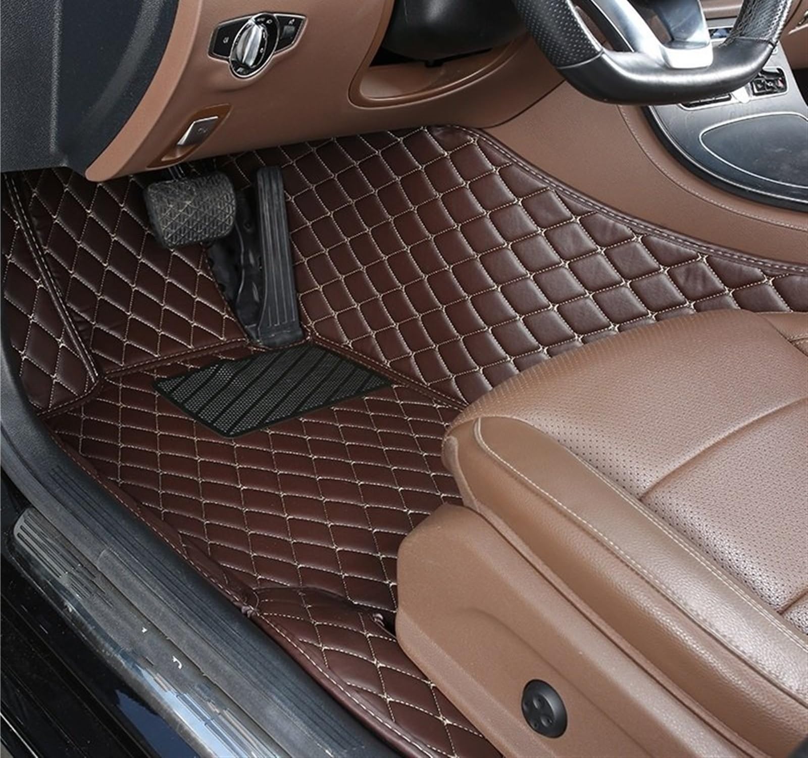Auto Fußmatten Kompatibel mit Mini für Cooper R56 2007–2010 benutzerdefinierte PU-Auto-Fußmatten Innenteppiche Fußpolster 1 Stück(Driver Mat-07) von STOIFFFHH