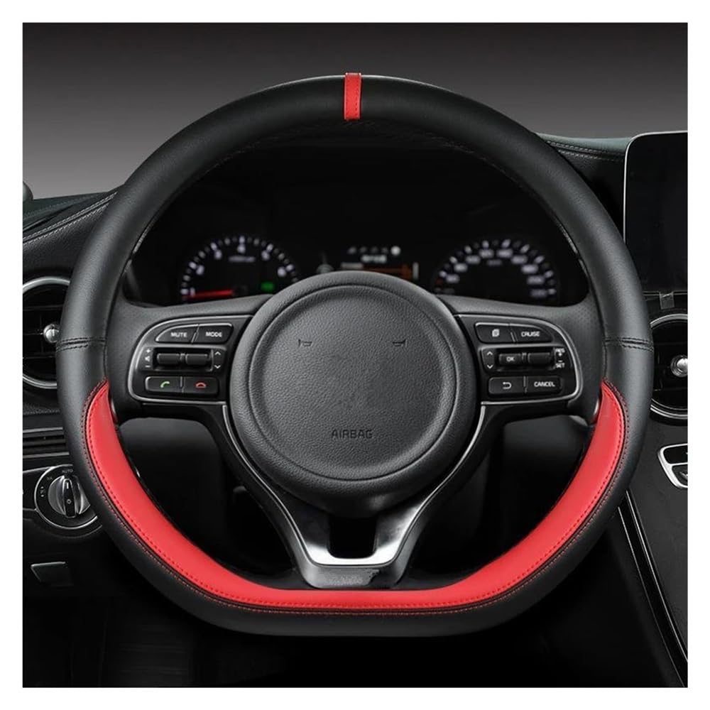 Auto Innenraum Kompatibel Mit Kia Für K5 Für Ceed GT Für Stonic Für Proceed Für Sportage 2017 2018 2019 2020 2021 D-förmige Auto-Lenkradabdeckung(RED) von STOIFFFHH