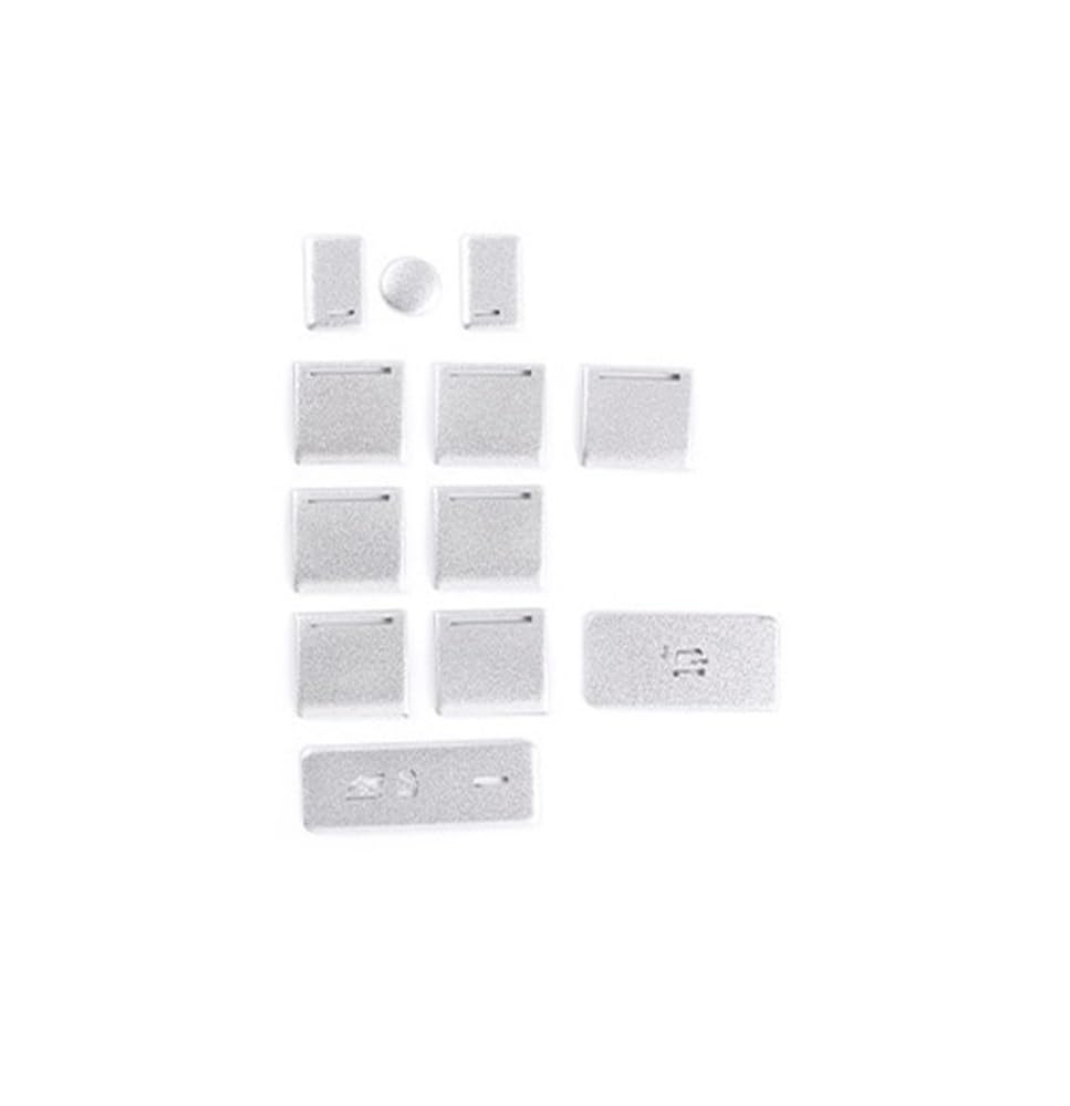 STOIFFFHH Auto Innenraum Kompatibel Mit Land Für Rover Für Discovery 5 Für Range Für Rover Sport Aluminiumlegierung Auto-Innenfensterheber-Schalter-Patch-Aufkleber-Zubehör(12 Piece Silver) von STOIFFFHH