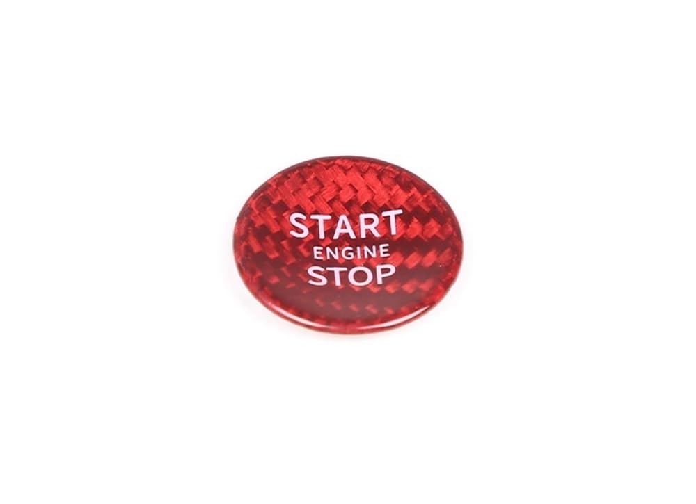 STOIFFFHH Auto Innenraum Kompatibel Mit Range Für Rover Sport 2023 2024 Carbon Faser Auto Start Stop Taste Aufkleber Abdeckung Auto Zubehör(Red Carbon 1pcs) von STOIFFFHH