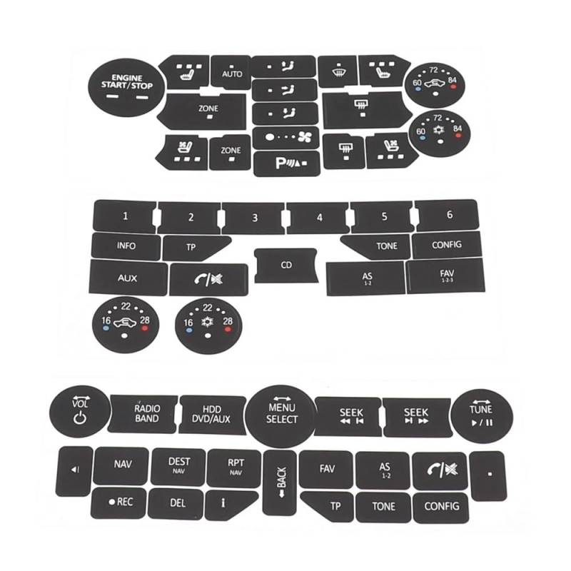 STOIFFFHH Auto Innenraum Kompatibel Mit SAAB Für 95NG 94X 3rd Gen Auto Mittelkonsole Knopf Reparatur Aufkleber Aufkleber Aufkleber von STOIFFFHH