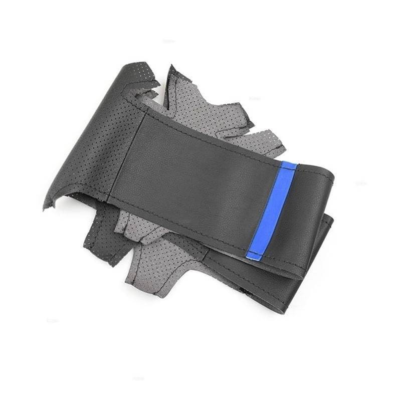 STOIFFFHH Auto Innenraum Kompatibel mit 4er F32 2013–2019 für F33 F36 2014–2019 Handgeflecht-Autolenkradabdeckung PU-Besatz(B Blue Strip) von STOIFFFHH