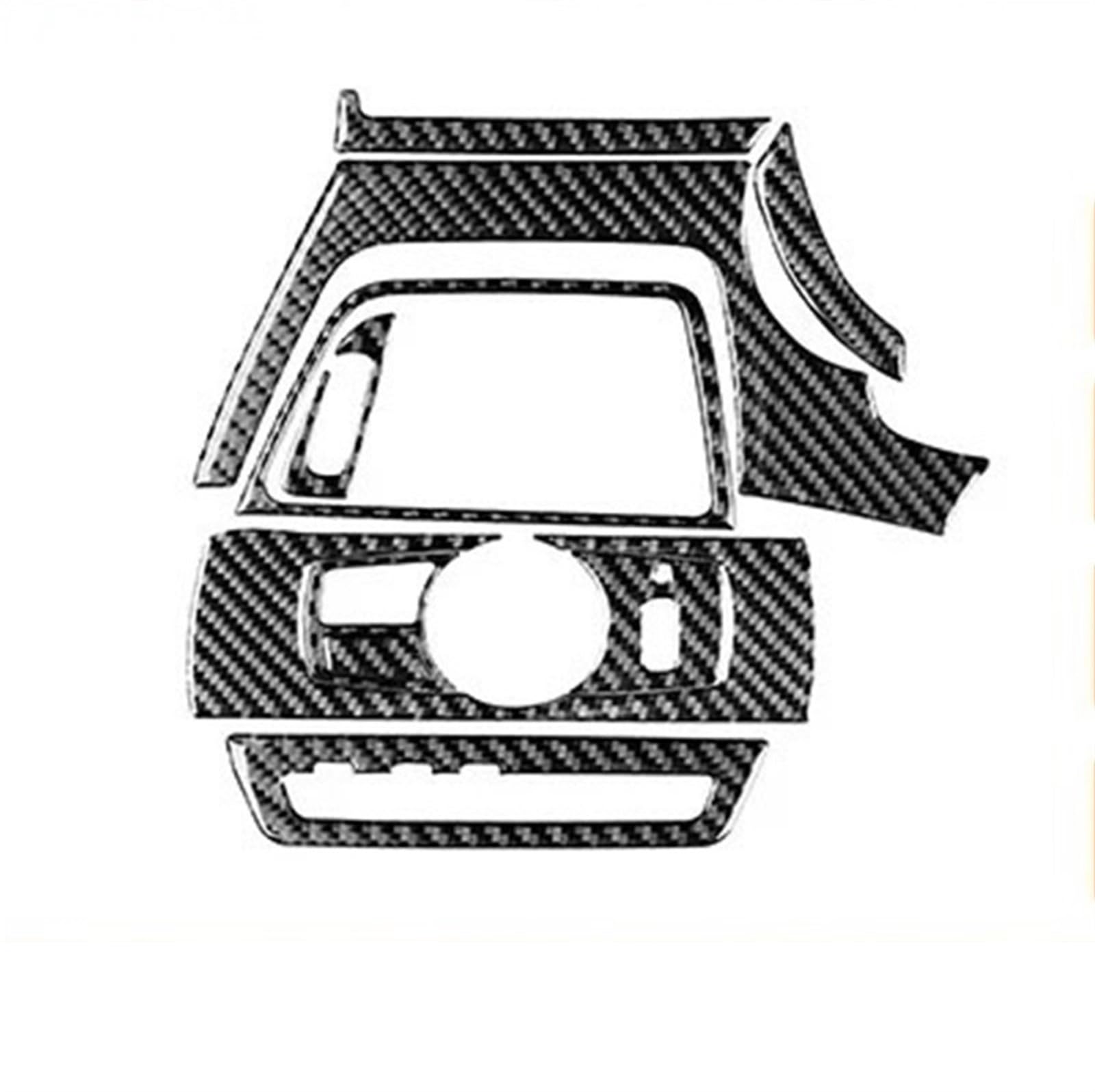 STOIFFFHH Auto Innenraum Kompatibel mit 6er M6 F12 F13 F06 2011–2018, Auto-Scheinwerferschalter, Luftauslass-Panel, Knopfrahmen, Kohlefaser-Aufkleber, Verkleidung(Dashboard C LHD) von STOIFFFHH