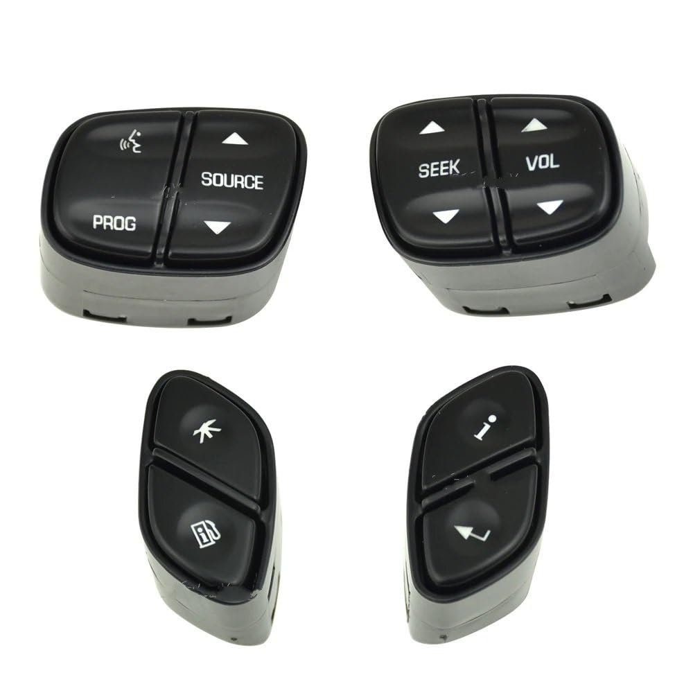 STOIFFFHH Lenkradschalterknopf Kompatibel mit Hummer für H2 2003 2004 2005 2006 2007 Lenkrad Radio Lautstärkeregler Schalter Taste Autoteile(4PCS) von STOIFFFHH