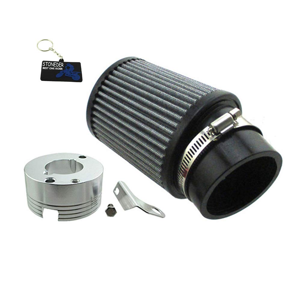 STONEDER 62 mm Luftfilter + Silberadapter für 11 PS 13 PS Honda GX340 GX390 Klonmotor Go-Kart Predator 301 cc 420 cc Carbs von STONEDER