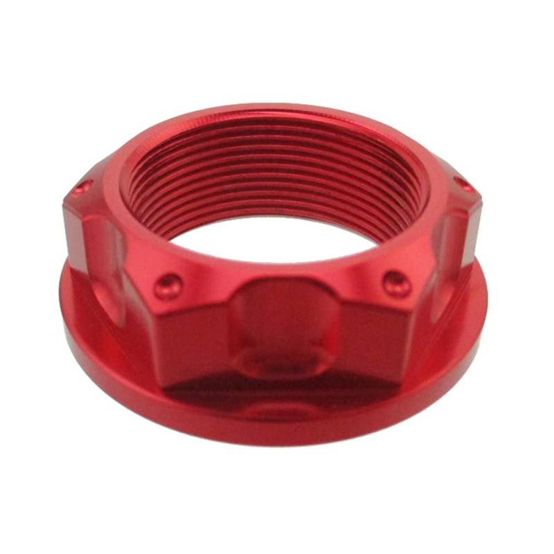 STONEDER Aluminium-Lenkvorbaumutter M24 x 1 für Motorrad, Dirt, Motorrad (rot) von STONEDER