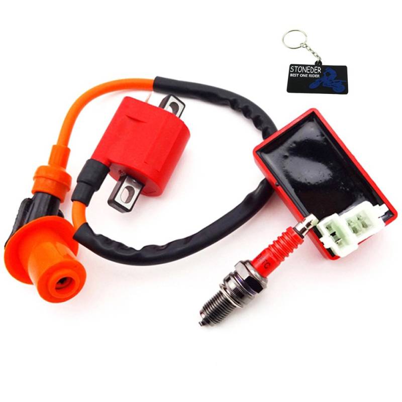 STONEDER Racing Ignition Coil AC CDI Zündkerzen D8TC für 250 C-CG 125 cc 150 cc 200 cc ATV Quad Dirt Bike von STONEDER