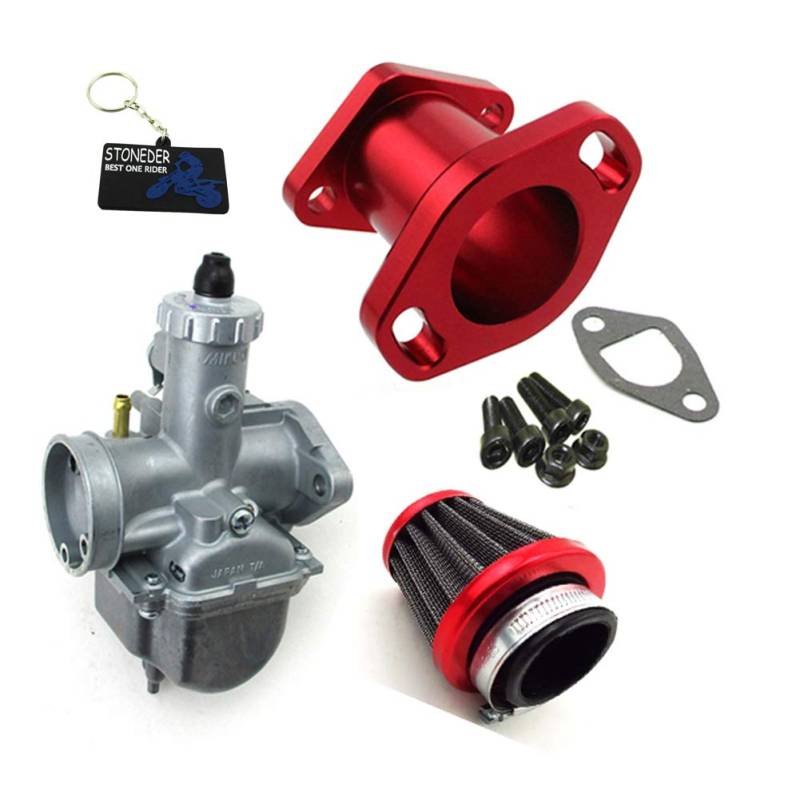 STONEDER Mikuni VM22-3847 Vergaser Mainfold Rot 38mm Luftfilter für Predator 212cc GX200 196cc Mini Bike von STONEDER