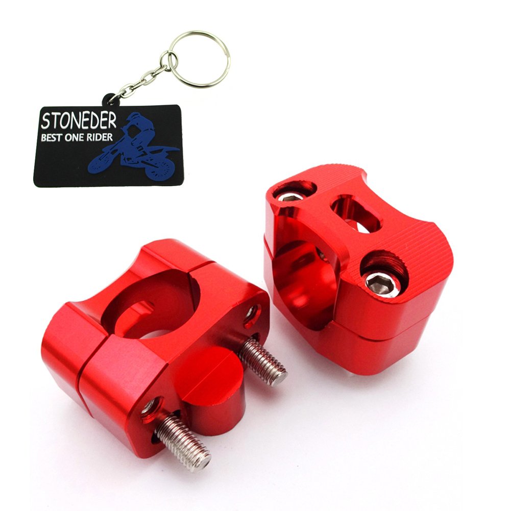 STONEDER rot CNC Aluminium Lenkerklemmung Adapter aufstehen, Vorschneider für Fat 1 1/20,3 cm 28 mm Lenker Pit Dirt Bike ATV Quad Motocross Motorrad von STONEDER