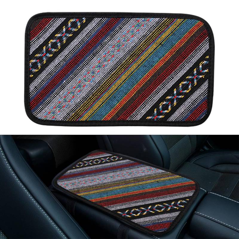 Car Armrest Box Pad Auto Armlehnenbezüge im Boho-Stil Mittelarmlehne Universal Auto Auto Armlehnen Polster Auto Zubehör Geeignet für die Meisten Autos, Lkws, Suvs(XO) von STOOKI