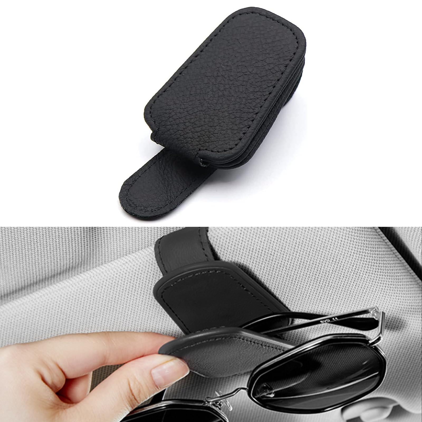 STOOKI Sunglasses Holder for Car Sonnenbrille Autohalterung Auto Brillenhalterung Universelles Sonnenbrillengestell Clip-Visier-ZubehöR (Schwarz) von STOOKI