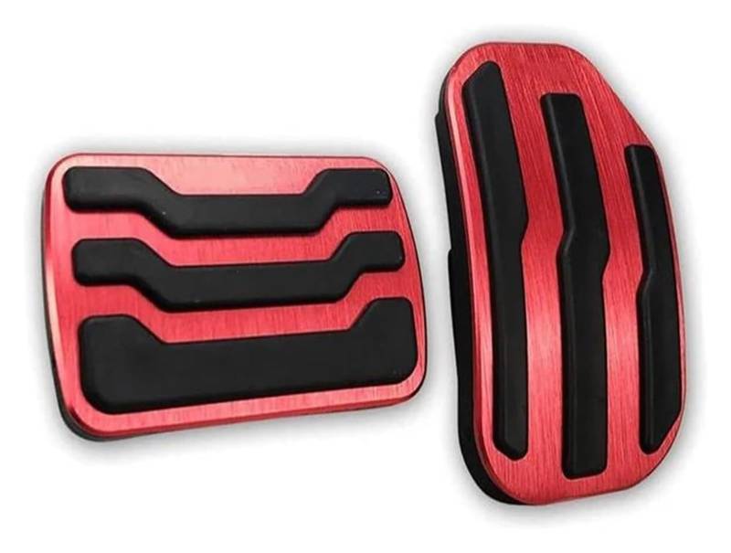 Auto Pedal Set Für Ford F150 2015-2021 Anti-Rutsch-Bremspedalpedale Zubehör 2 Stück Aluminiumlegierung Autopedalabdeckung Bremspedalgummi(Red) von STQNXR