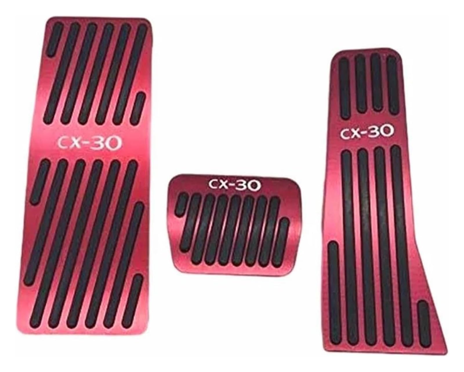 Auto Pedal Set Für Mazda CX30 CX60 MX30 Gaspedal-Bremsfußpedalabdeckung aus Aluminiumlegierung, schlagfreie Installation, Austausch des Innenraums(3pcs Red) von STQNXR