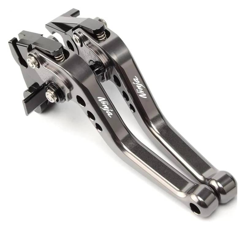 Bremsen Kupplungshebel Griff Für Kawasaki Für Ninja 650 2017-2022 Modifizierte CNC Aluminium Legierung 6-stufige Einstellbare Kurz Bremse Kupplung Hebel Zubehör(Gray) von STQNXR