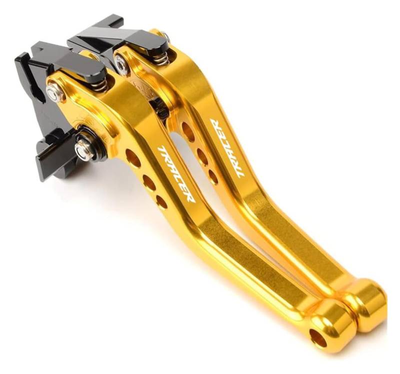 Bremsen Kupplungshebel Griff Für Tracer 9GT 2021-2022 Geändert CNC Aluminium Legierung 6-stufige Einstellbare Kurz Bremse Kupplung Hebel Zubehör(Gold) von STQNXR