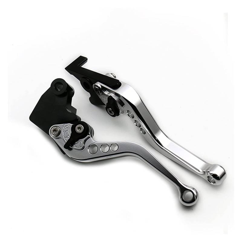 Kupplungshebel Bremshebel Motorrad Aluminium Langer/Kurzer Griff Einstellbare Bremskupplungshebel Für MT09 Für MT-09/SP Für TRACER 900 Für GT Tracer900 2021(Silber,Kurz) von STQNXR