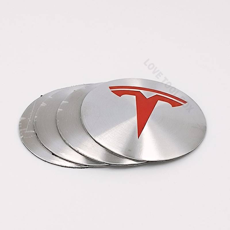 Auto Radnabenkappen für Tesla Model 3 Y S X 56MM Radnabenabdeckung Reifen Felgendeckel Aufkleber Nabenkappen Abzeichen Sticker Zubehör,D von STREHN