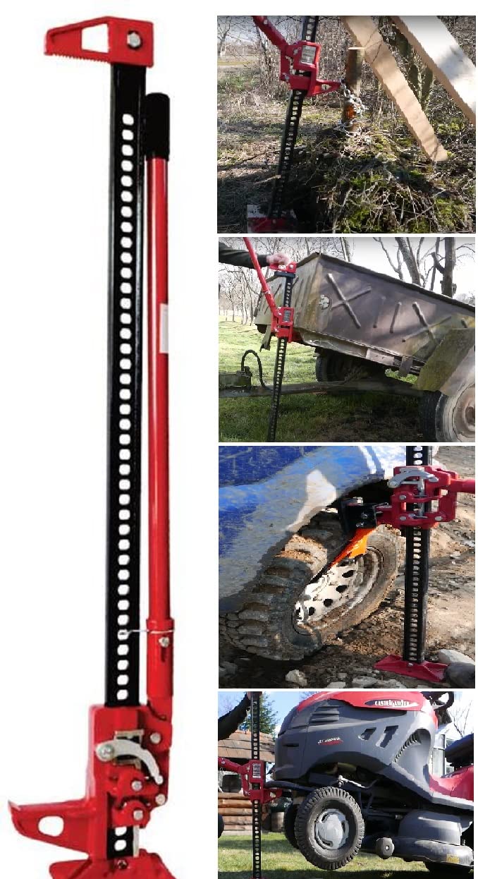 Farm Jack Hi-Lift Allzweckheber Zahnstangenheber 3 Ton 153cm | Wagenheber SUV max. 133cm Hubhöhe | hebebühne Auto zubehör männer | Rasentraktor Zubehör | Forst zubehör | Offroad zubehör Auto von STREND PRO