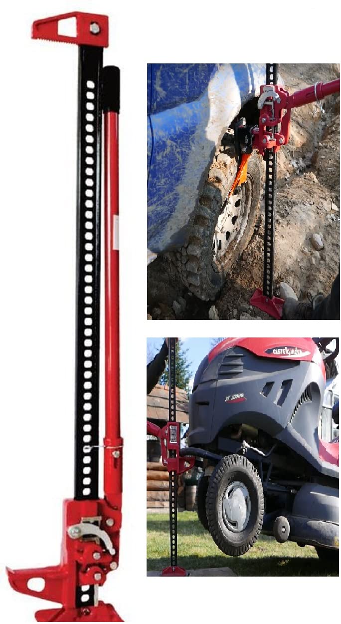 STREND PRO Farm Jack Hi-Lift Allzweckheber Zahnstangenheber 3 Ton 121cm | Hebevorrichtung Wagenheber | hebebühne Auto zubehör | Rasentraktor Zubehör | Autolift | Offroad zubehör Auto | kfz Lastenheber von STREND PRO