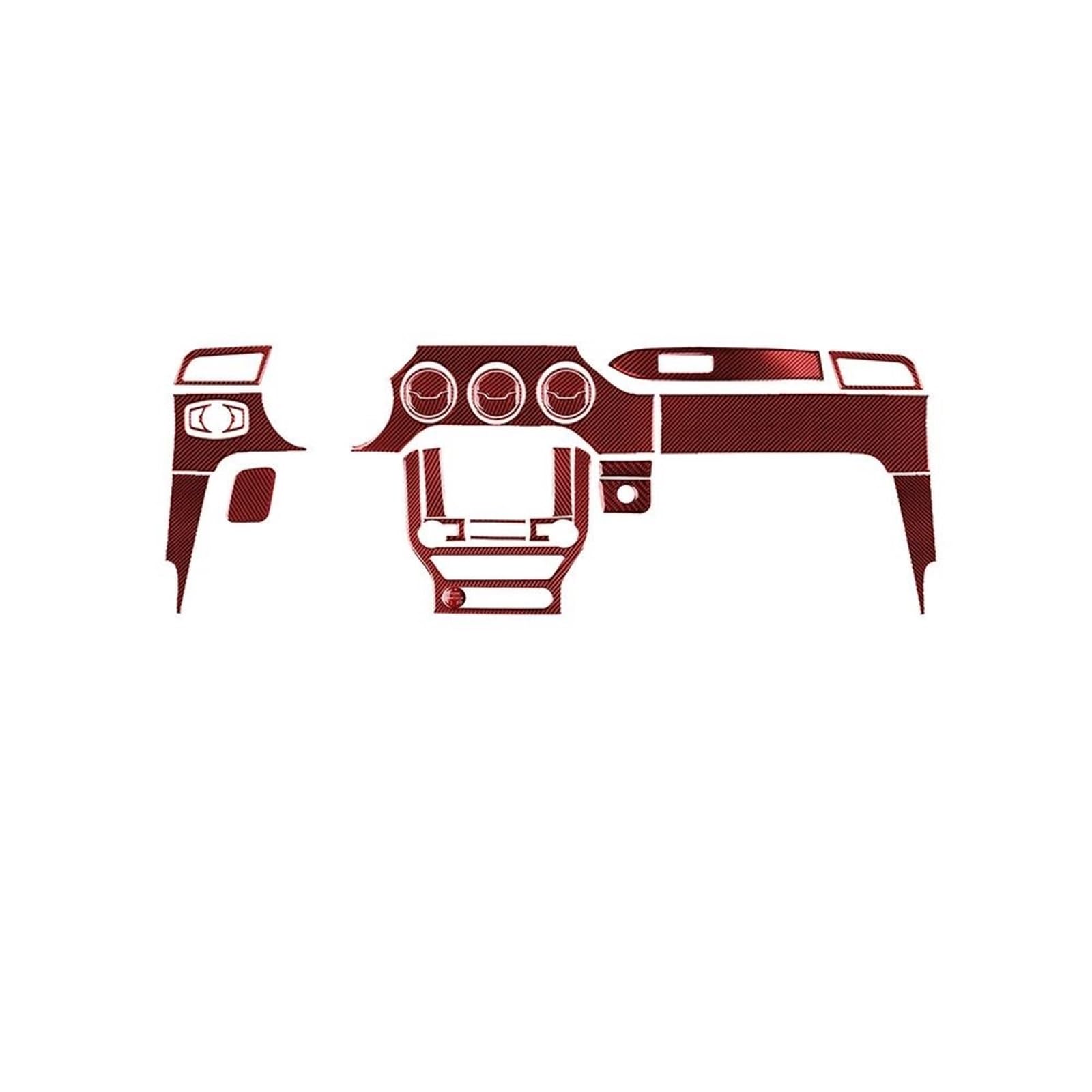 STRIVING BIRD Für F&ord Mustang GT 2015-2020 Auto-Instrumentenlüftungsschlitze Radioblende Abdeckung Autoinnenraum-Zubehör Dekorative Aufkleber Dekorative Linien im Autoinnenraum(Red 5,Left) von STRIVING BIRD