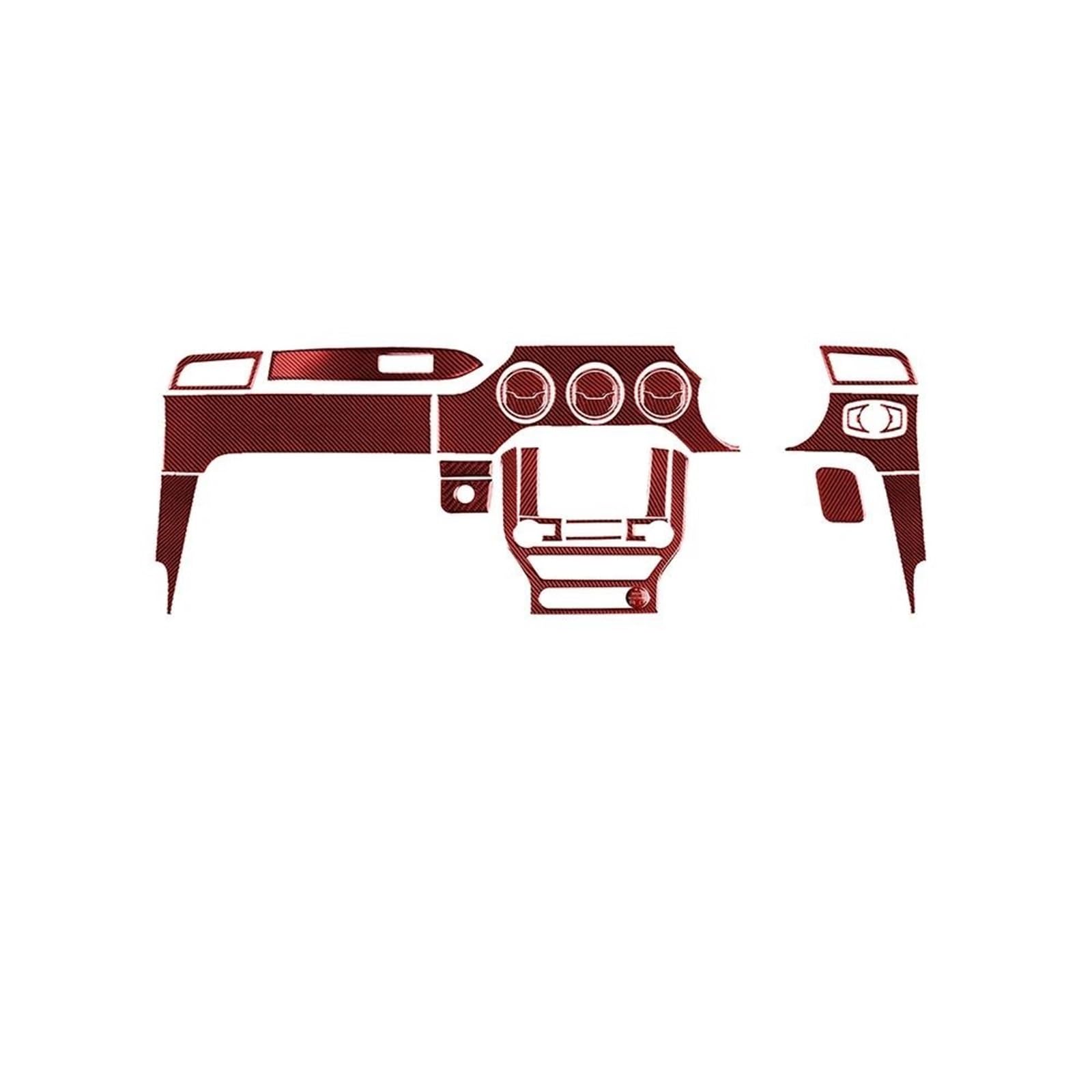 STRIVING BIRD Für F&ord Mustang GT 2015-2020 Auto-Instrumentenlüftungsschlitze Radioblende Abdeckung Autoinnenraum-Zubehör Dekorative Aufkleber Dekorative Linien im Autoinnenraum(Red 5,Right) von STRIVING BIRD