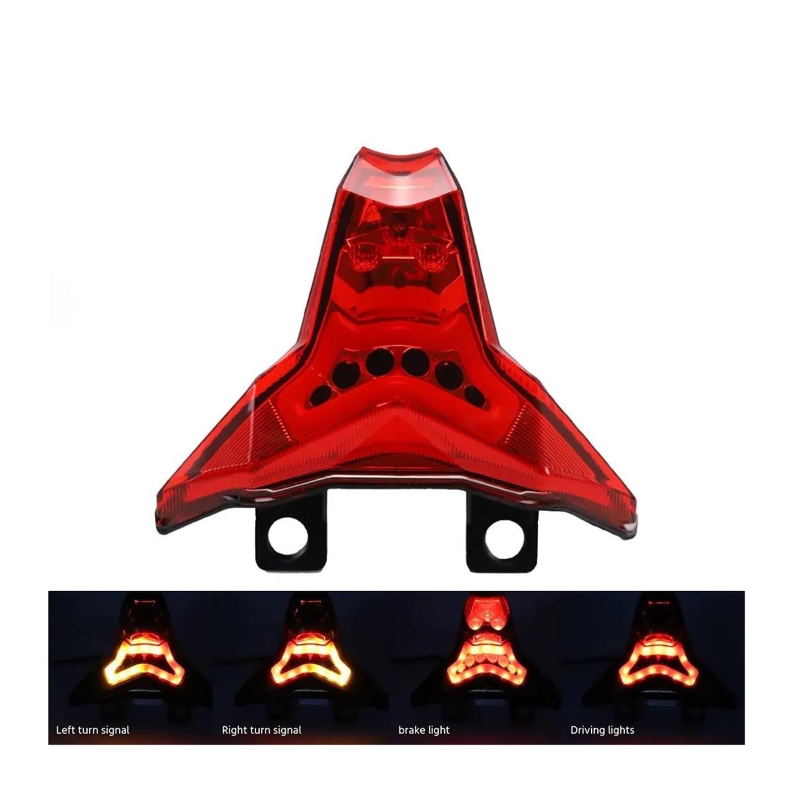 STRIVING BIRD Für K&awasaki N&inja 400 Z1000 Z400 ZX6R ZX10R ZX-10RR ZX1000 2023 ZX-6R ZX-10R Motorrad Rücklicht Fahren Bremse Bremsleuchte Motorrad Rücklicht Bremslicht(Type B Red) von STRIVING BIRD