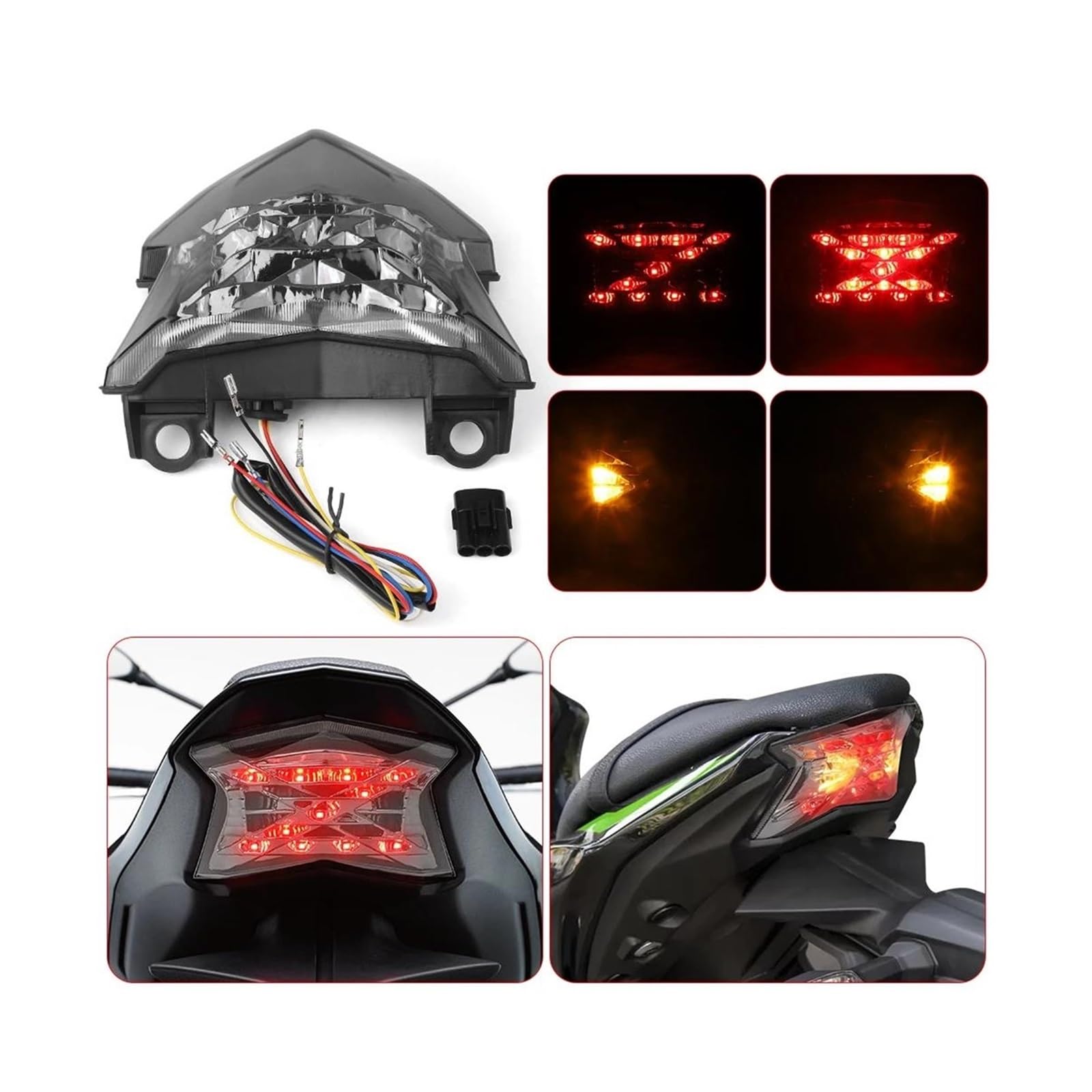 STRIVING BIRD Für K&awasaki NINJA650 Z900 Z650 2017 2018 2019 2020 2021 2022 Blinker Stop Brems Lampe 12V Hinten Motorrad rücklicht Motorrad Rücklicht Bremslicht von STRIVING BIRD