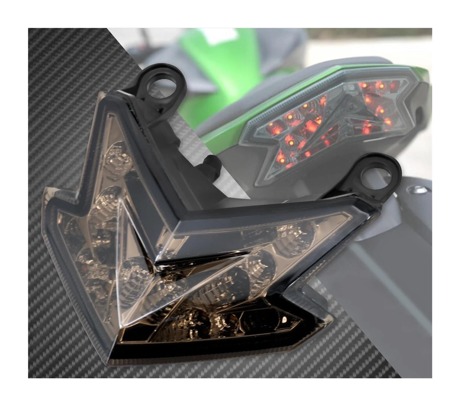 STRIVING BIRD Für K&awasaki Z125 2013-2022 Z800 ZX6R 2013-2016 Motorrad Brems Blinker Hinten Rücklicht Anzeige Laufende rote Bremsleuchte Motorrad Rücklicht Bremslicht(Brake Tail Light B) von STRIVING BIRD