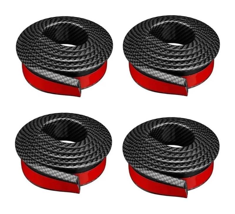 Auto-Kotflügel Auto-Radverbreiterungen Stick Universal Auto-Radschutz Universal-Gummi-Bogenschutz Auto-Kotflügel 1,5 M Antikollisionsstreifen(4pcs Carbon Fiber) von STRJUS