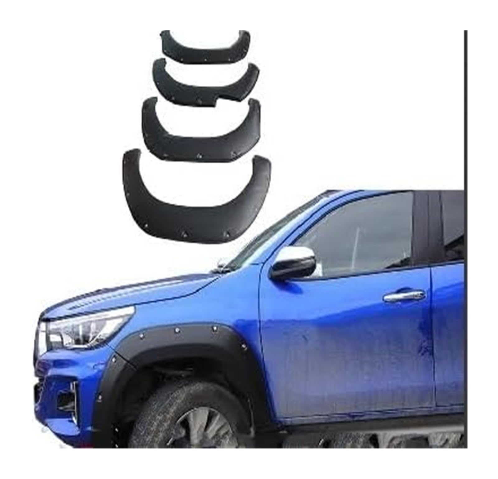 Auto-Kotflügel Für T&oyota Für Hilux Für Rocco 2019 2020 Für Doppel Kabine Auto Zubehör 9 Zoll Rad Arch Fender Flares Kotflügel von STRJUS