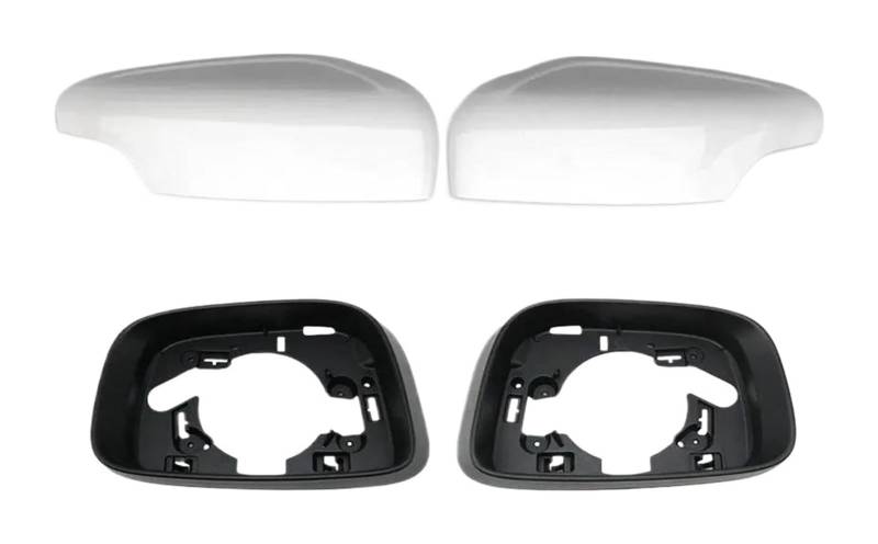 Seitenspiegelgehäuse Für Volvo XC60 2009-2013 Rückspiegel Schalen Außen Links Rechts Seite Rückspiegel Flügel Spiegel Abdeckung Kappe Rahmen Trim Set Gehäuse(Weiß,4PCS) von STRJUS