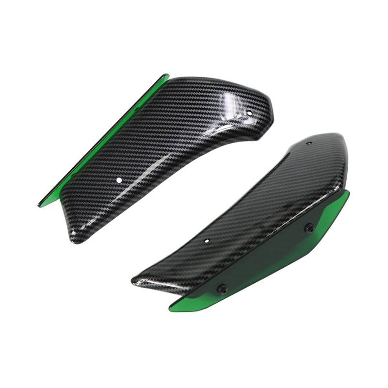 AISEER Kompatibel Mit BMW, Kompatibel Mit S1000RR 2010–2018, HP4-Verkleidung, Vorderes Aerodynamisches Winglet, Kohlefaser-Windschutzscheiben-Verkleidung, Winglets(Carbon Pattern Green) von STRNG