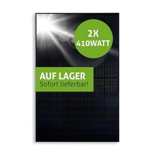 STROXX Energy |2x 410W (820W) Solarmodul| komplett schwarz | PV-Modul | Solarpanel | Photovoltaik | für Eigenheim, Gewerbe oder PV-Kraftwerke | TÜV Nord zertifiziert von STROXX