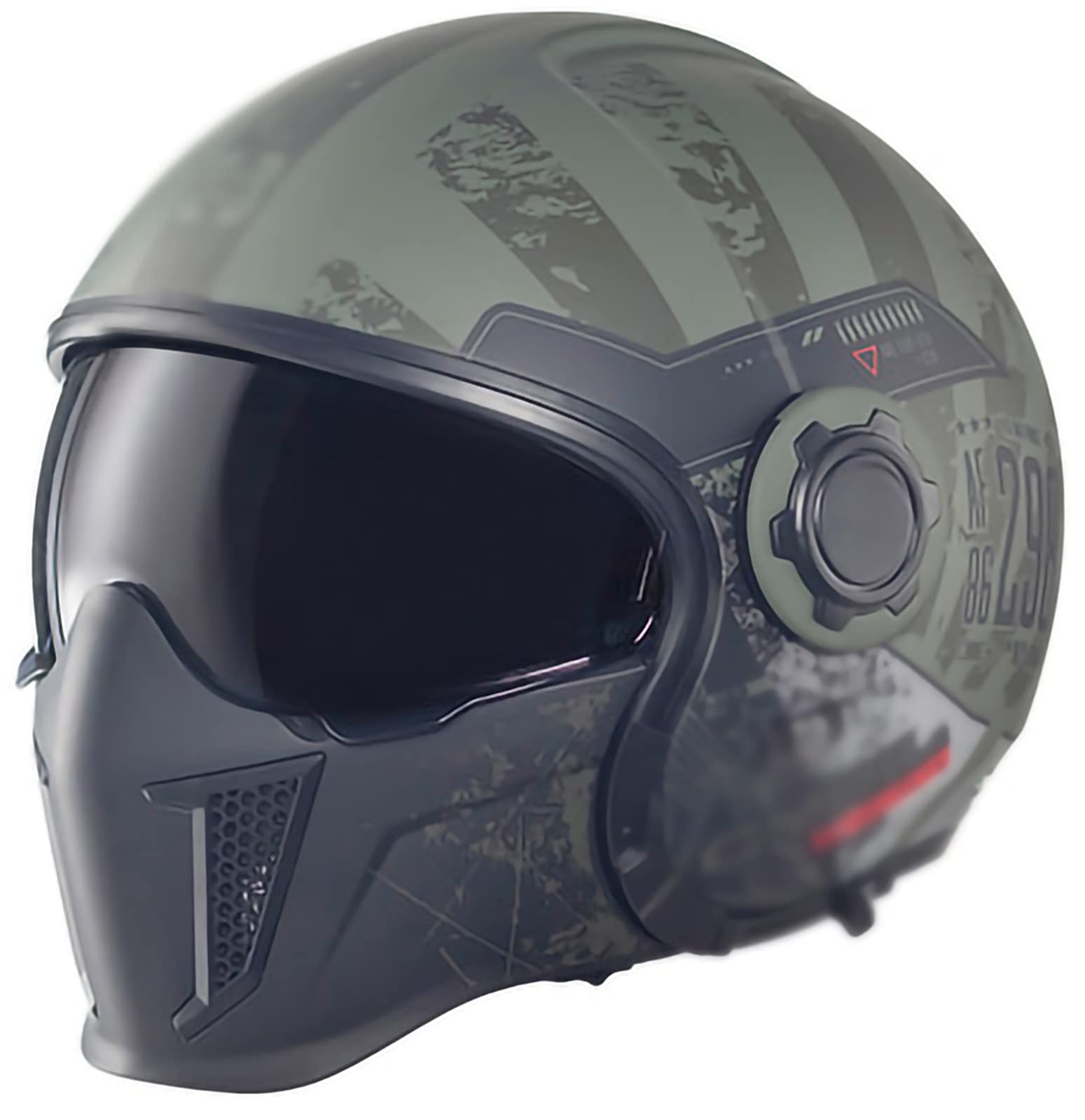 Helmets Jet-Helm · Motorrad-Helm Roller-Helm Scooter-Helm Bobber Mofa-Helm Chopper Retro Cruiser Vintage Pilot Biker Helmet · ECE Visier C,XL:60-61 von STRTG