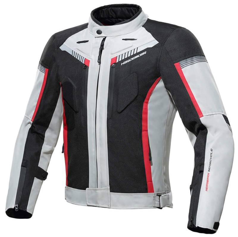 Motorradjacke Herren Der Marke Winter Sommer Incl. CE Protektoren Textil Scooter Jacke Wasserdicht | Winddicht Mit Protektoren Männer white,XXXL von STRTG