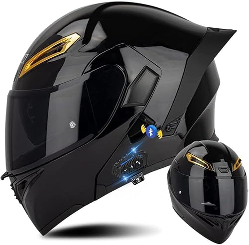 Klapphelm mit Bluetooth, Bluetooth Integralhelm, Motorradhelm mit Doppelvisier, DOT/ECE Zertifizierter Helm für Erwachsene Damen Herren, Roller Mofa Mofahelm M,2XL=63-64cm von STTTBD