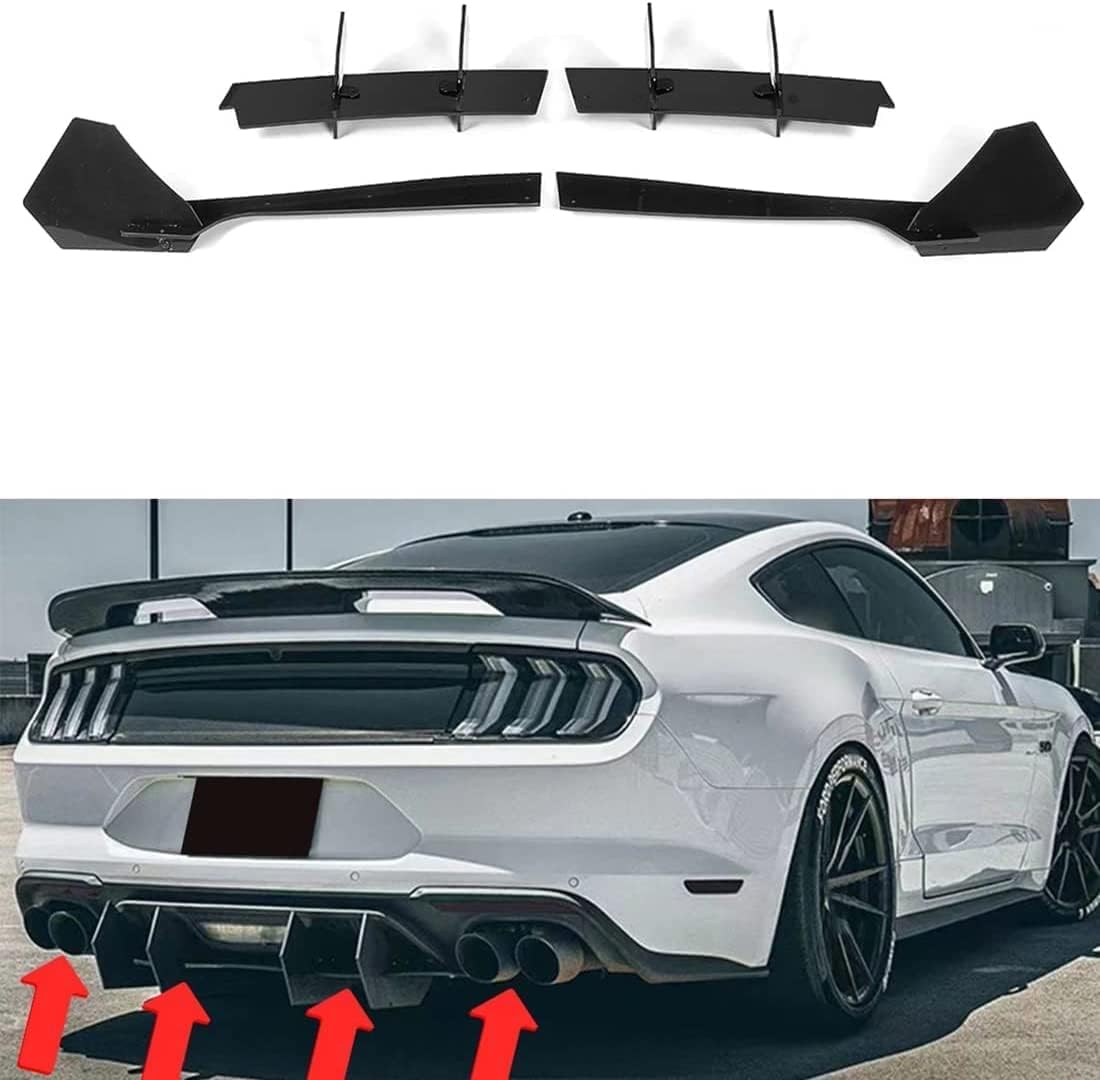 Auto-Heckklappendiffuser für Ford Mustang 2018-2022, Rückstoßdämpfer, Spoiler, Splitter, Auto, Diffuser, Spoiler, Body-Set, Schutzzubehör, STUYKDIA von STUYKDIA