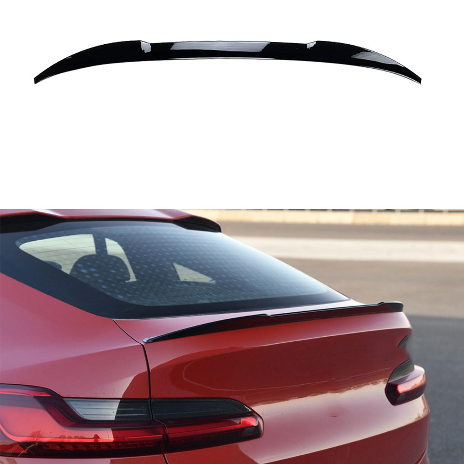 Auto-Heckspoiler für BMW X4 G02 2019 2020 2021 2022 2023, Auto-Spoiler Spoiler Auto Modifikation Styling Zubehör, widerstandsfähig, langlebiger Auto-Spoiler, Carbonfaser, Look, STUYKDIA, Glanz von STUYKDIA