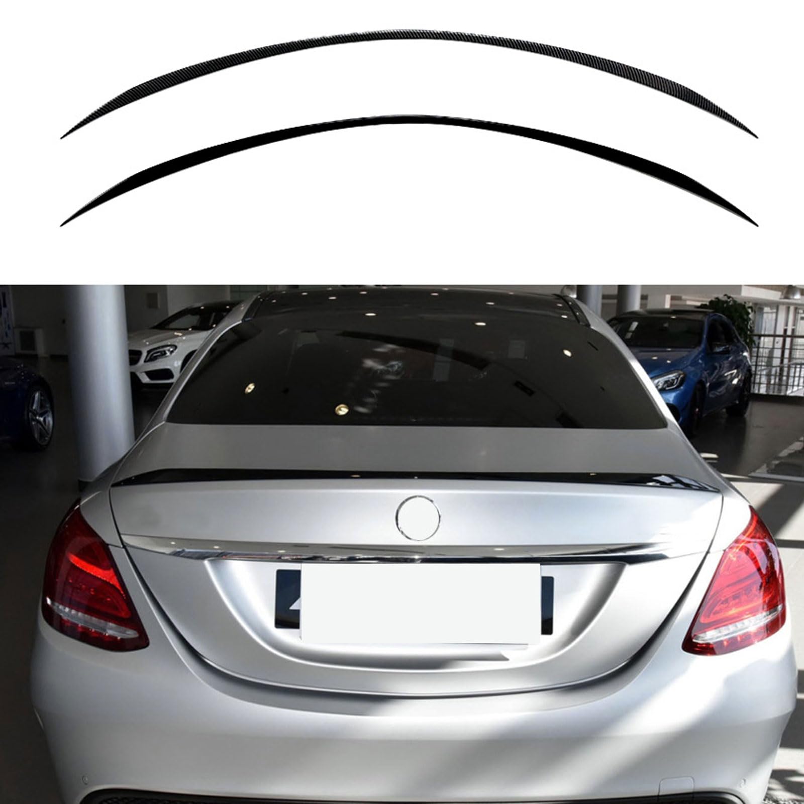 Auto-Heckspoiler für Mercedes Benz С Class W205 2015-2020 2021, Auto-Spoiler, Auto-Modifikation, Styling-Zubehör, widerstandsfähig, langlebig, Auto-Spoiler, Carbonfaser, Look, STUYKDIA, Gloss Bla von STUYKDIA