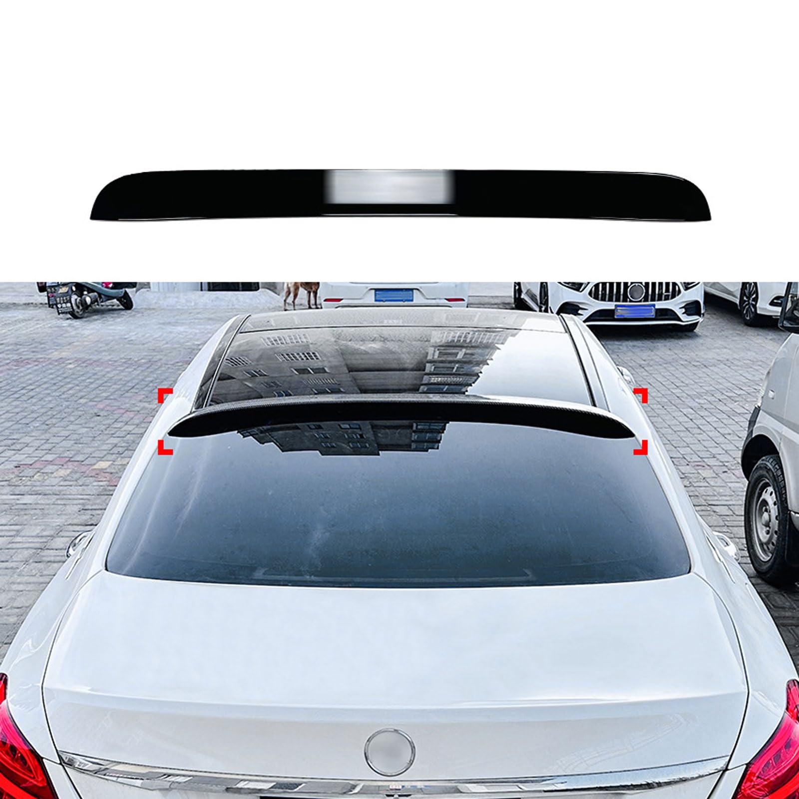 Auto-Heckspoiler für Mercedes Benz С Class W205 2019 2020 2021, Auto-Spoiler, Auto-Modifikation, Styling-Zubehör, widerstandsfähig, langlebig, Auto-Spoiler, Carbonfaser, Look, STUYKDIA, Gloss Bla von STUYKDIA