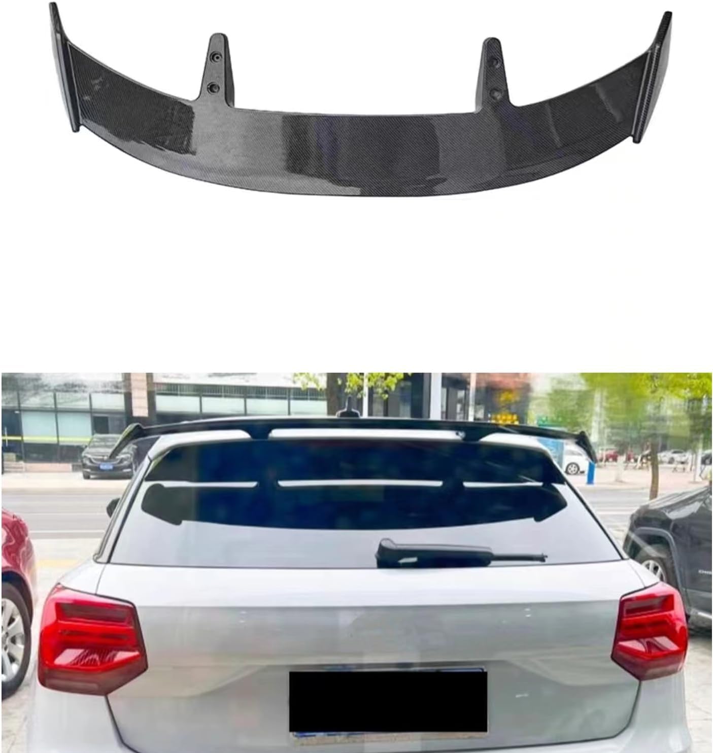 Auto-Hecktrunk Spoiler für BMW Serie 5 Serie 5Er G31 Touring Wagon Kombi 2017-2021 2022 2023, Abs Rear Roof Spoiler Tailfin Tail Fin Rear Wing Tailgate Zubehör, Carbon Fiber Look, STUYKDIA, C von STUYKDIA