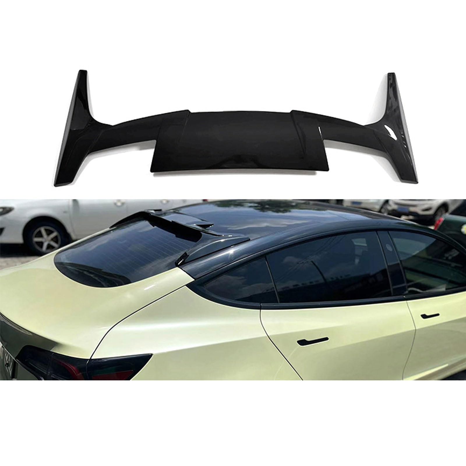 Auto-Spoiler für Tesla Model 3 2019 2020 2021 2022 2023, Auto-Spoiler Spoiler Auto Modifikation Styling Zubehör, widerstandsfähig, langlebig, Auto-Spoiler, Carbonfaser, Look, STUYKDIA, Gloss Schwarz von STUYKDIA