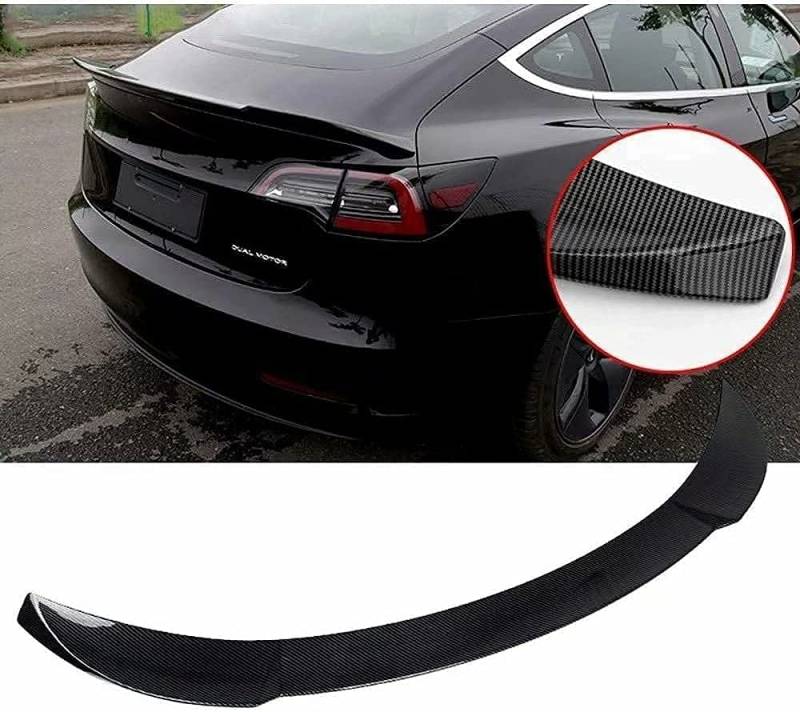 Car Carbon Fiber Rear Spoiler for Tesla Model 3 2018 2019 2020, Rear Roof Trunk Spoiler Rear Trunk Roof Lip Tail Wing, STUYKDIA von STUYKDIA