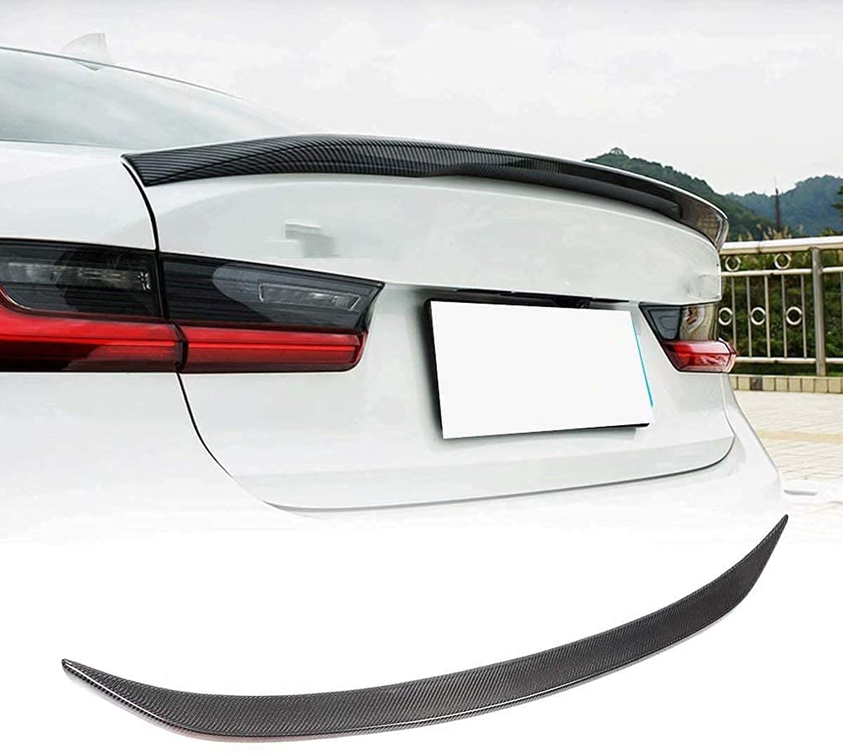 Car Carbon Fiber Rear Spoiler für BMW 3er Serie G20 G28 2019 2020, Rear Roof Trunk Spoiler Rear Trunk Roof Lip Tail Wing, STUYKDIA von STUYKDIA